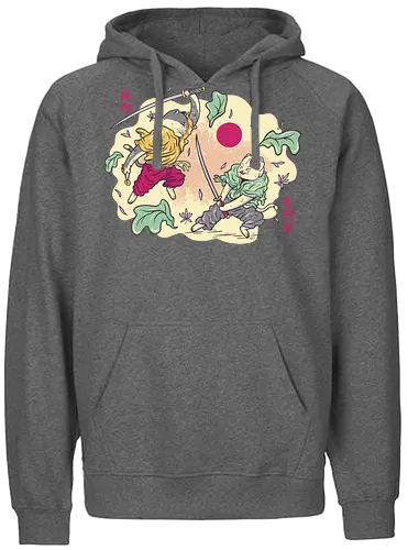 Samurai Cats - cat, katze, samurai, sushi, Salad - Fairtrade Hoodie