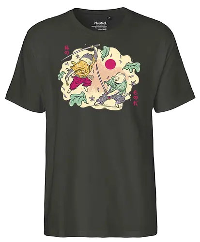 Samurai Cats - cat, katze, samurai, sushi, Salad - Fairtrade T-Shirt