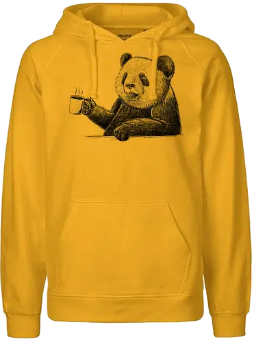 Coffee Panda - panda, coffee, müde, tired, kaffee - Fairtrade Hoodie