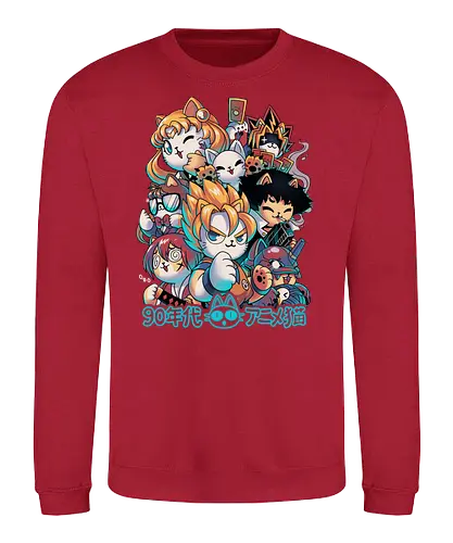 90s Anime Neko - anime, 90s, cat, katze, manga, classic - Sweatshirt
