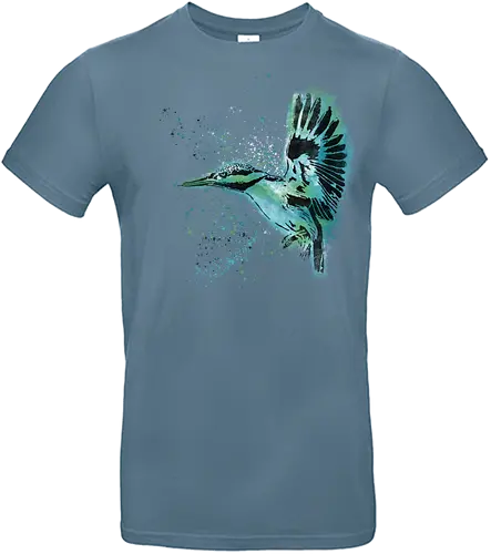 Eisvogel /  Kingfisher - Eisvogel, tiere, animal, bird, stencil, art, kunst - Standard T-Shirt