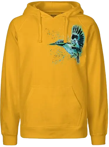 Eisvogel /  Kingfisher - Eisvogel, tiere, animal, bird, stencil, art, kunst - Fairtrade Hoodie