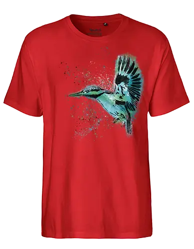 Eisvogel /  Kingfisher - Eisvogel, tiere, animal, bird, stencil, art, kunst - Fairtrade T-Shirt