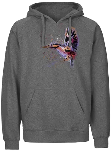 Eisvogel /  Kingfisher - Eisvogel, tiere, animal, bird, stencil, art, kunst - Fairtrade Hoodie