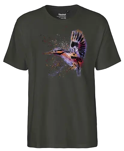 Eisvogel /  Kingfisher - Eisvogel, tiere, animal, bird, stencil, art, kunst - Fairtrade T-Shirt