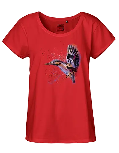 Eisvogel /  Kingfisher - Eisvogel, tiere, animal, bird, stencil, art, kunst - Fairtrade Girl Shirt