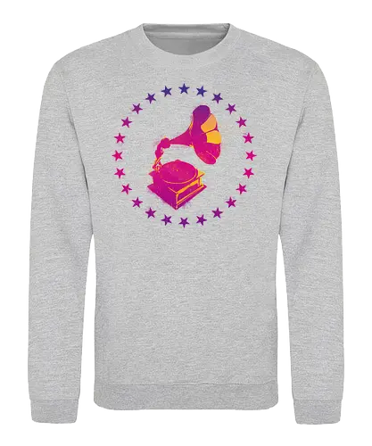 Grammophon Stencil - music, classic, vinyl, musik - Sweatshirt