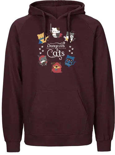 Dungeons & Cats - dungeons, Cats, Katzen, dragon, pen and paper, rpg - Fairtrade Hoodie