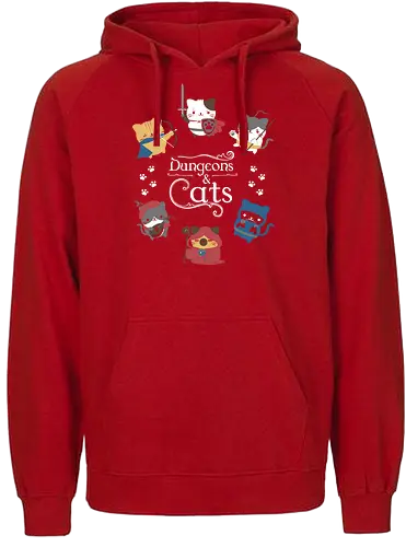 Dungeons & Cats - dungeons, Cats, Katzen, dragon, pen and paper, rpg - Fairtrade Hoodie