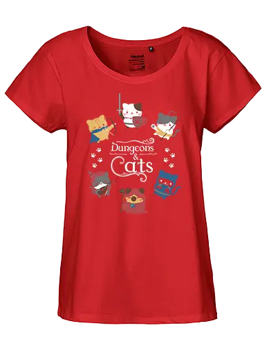 Dungeons & Cats - dungeons, Cats, Katzen, dragon, pen and paper, rpg - Fairtrade Girl Shirt