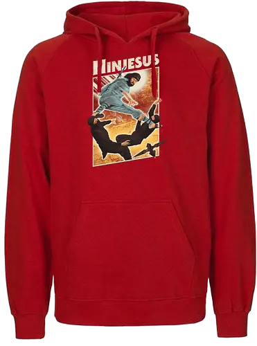 Ninjesus - jesus, ninja, 90s, 80s, movie, poster, awesome - Fairtrade Hoodie