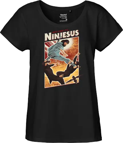 Ninjesus - jesus, ninja, 90s, 80s, movie, poster, awesome - Fairtrade Girl Shirt