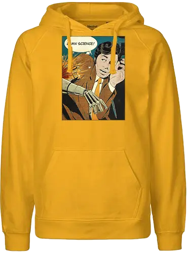 Damn Science! - science, Robot Arm, cyborg, fun, comic, Damn - Fairtrade Hoodie