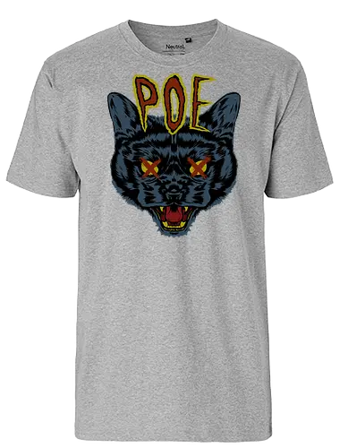 Poe's Cat - Poe, edgar allen poe, cat, katze, neko - Fairtrade T-Shirt
