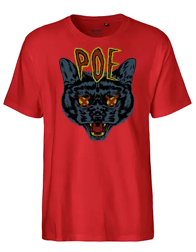 Poe's Cat - Poe, edgar allen poe, cat, katze, neko - Fairtrade T-Shirt
