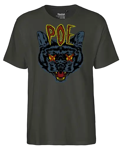 Poe's Cat - Poe, edgar allen poe, cat, katze, neko - Fairtrade T-Shirt