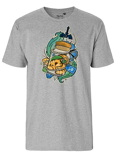 Milk in Bottle - cat, katze, Potion, Milch, milk, gaming, Hero of Time - Fairtrade T-Shirt