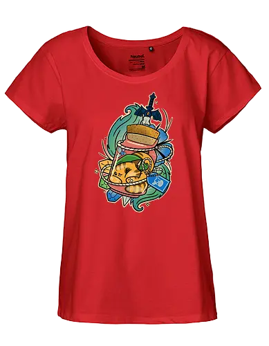Milk in Bottle - cat, katze, Potion, Milch, milk, gaming, Hero of Time - Fairtrade Girl Shirt