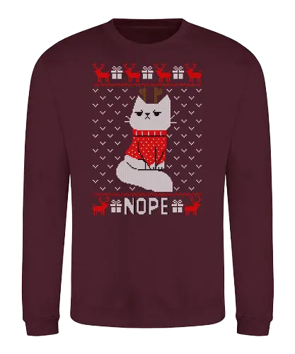 Reindeer Cat - nope, cat, katze, weihnachten, Ugly christmas swter - Sweatshirt