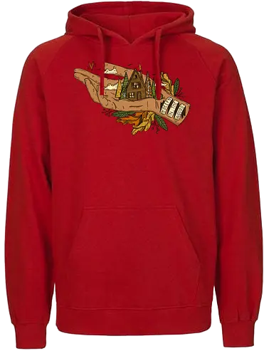 Deep in the woods. - nature, woods, Cabin, art, kunst, natur, outdoor, hutte - Fairtrade Hoodie
