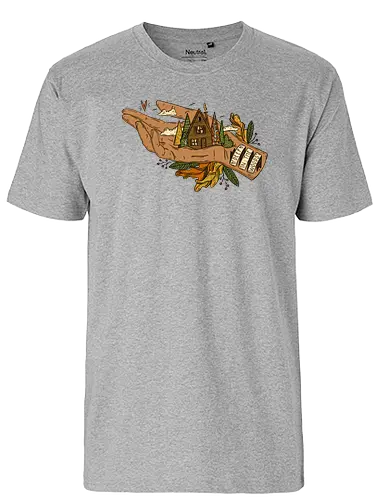 Deep in the woods. - nature, woods, Cabin, art, kunst, natur, outdoor, hutte - Fairtrade T-Shirt