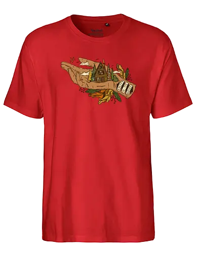 Deep in the woods. - nature, woods, Cabin, art, kunst, natur, outdoor, hutte - Fairtrade T-Shirt