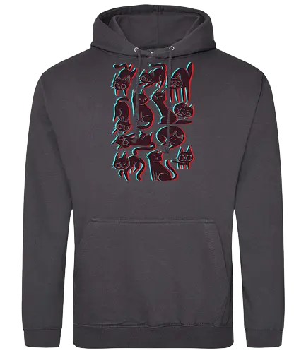3D Cats - cat, katze, 3d, cute - Standard Hoodie