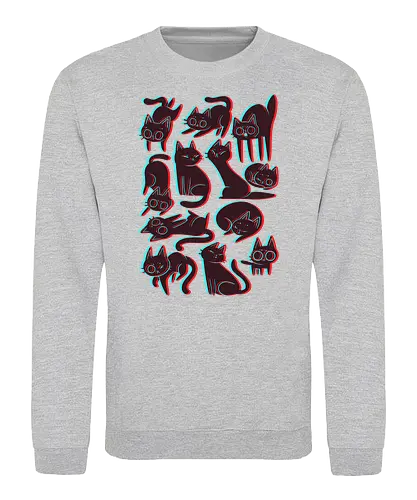 3D Cats - cat, katze, 3d, cute - Sweatshirt