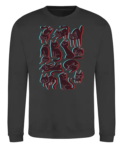 3D Cats - cat, katze, 3d, cute - Sweatshirt