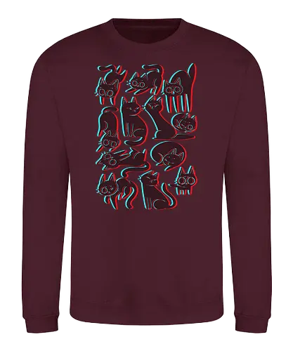 3D Cats - cat, katze, 3d, cute - Sweatshirt