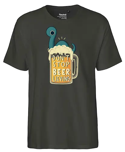 Don't Stop BEER-lieving - beer, bier, believe, Consolesie - Fairtrade T-Shirt