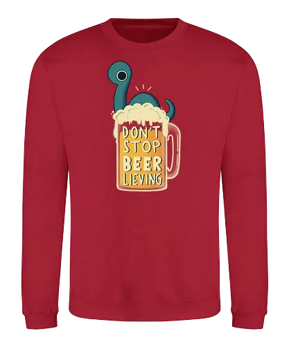 Don't Stop BEER-lieving - beer, bier, believe, Consolesie - Sweatshirt