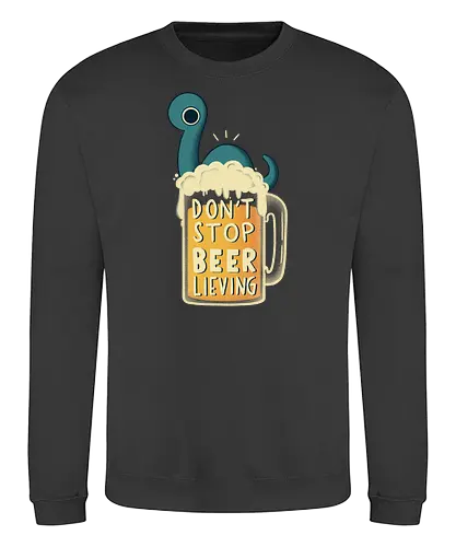 Don't Stop BEER-lieving - beer, bier, believe, Consolesie - Sweatshirt