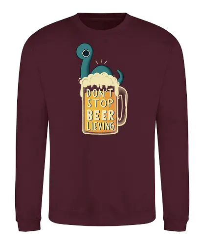 Don't Stop BEER-lieving - beer, bier, believe, Consolesie - Sweatshirt