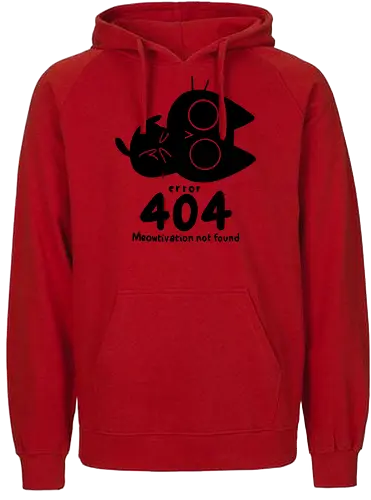 Meowtivation Not Found - motivation, cat, katze, error, 404 - Fairtrade Hoodie