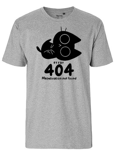 Meowtivation Not Found - motivation, cat, katze, error, 404 - Fairtrade T-Shirt