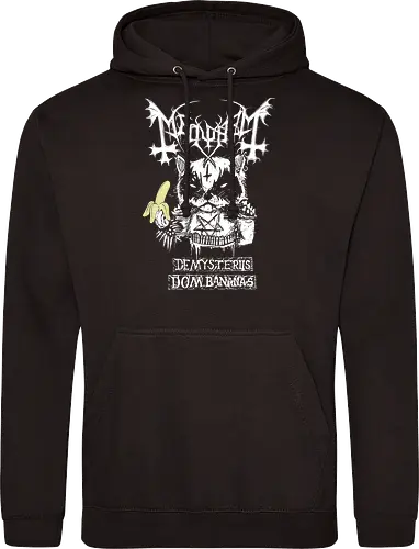 Meowhem - cat, metal, black metal, Meowham, banana, mashup, fun, neko, katze - Standard Hoodie