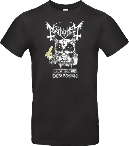Meowhem - cat, metal, black metal, Meowham, banana, mashup, fun, neko, katze - Standard T-Shirt
