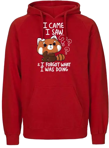 Forgetful Red Panda - forget, Vergessens, verplant, panda, red panda, roter panda - Fairtrade Hoodie