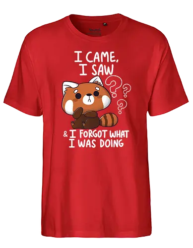 Forgetful Red Panda - forget, Vergessens, verplant, panda, red panda, roter panda - Fairtrade T-Shirt