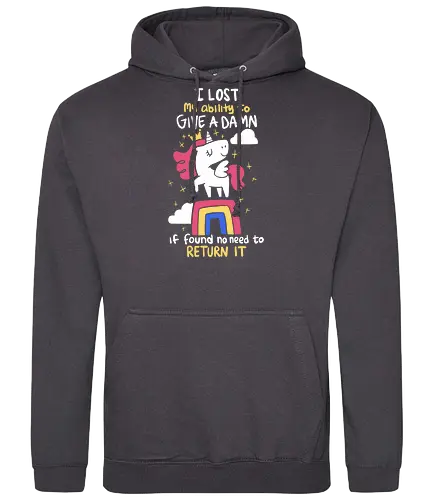 I lost my Give a Damn - give a damn, egal, unicorn, einhorn, glitzer - Standard Hoodie