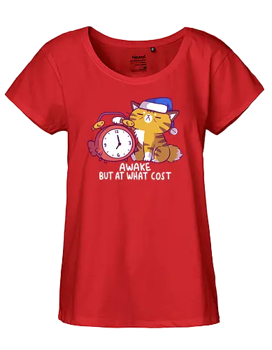 Awake but at What Cost - cat, katze, wach, schlafen, sleep, monday, motivation - Fairtrade Girl Shirt