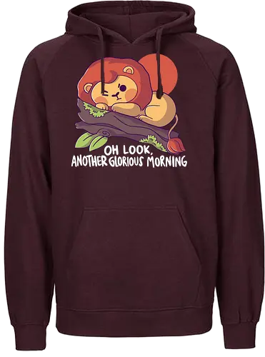 Glorious Morning - löwe, lion, grumpy, morning - Fairtrade Hoodie