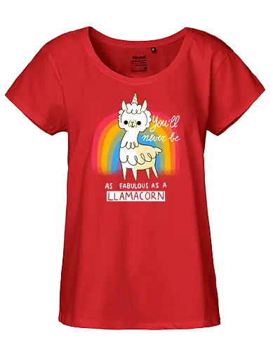 Fabulous Llamacorn - llama, unicorn, lama, Alpaka, einhorn, Fabulous - Fairtrade Girl Shirt