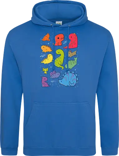 Tiny Rainbow Dinosaurs - dino, regenbogen, space, rainbow - Standard Hoodie