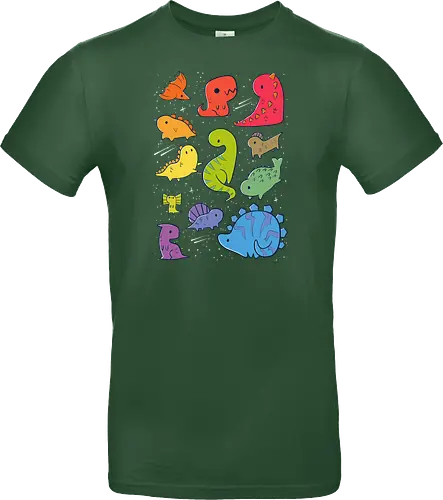 Tiny Rainbow Dinosaurs - dino, regenbogen, space, rainbow - Standard T-Shirt