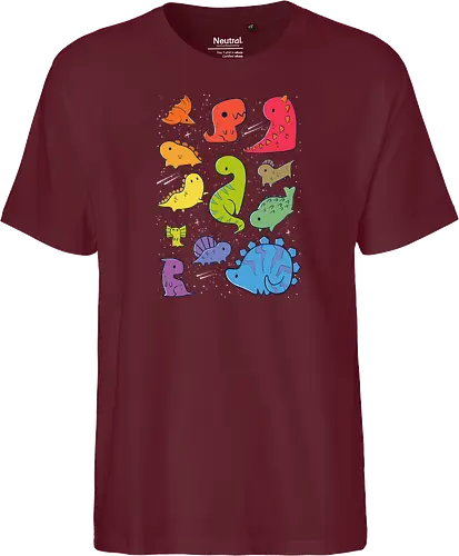 Tiny Rainbow Dinosaurs - dino, regenbogen, space, rainbow - Fairtrade T-Shirt