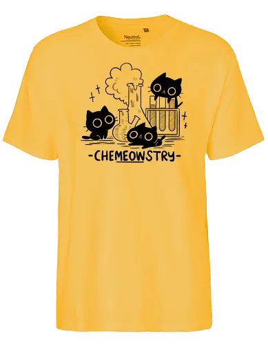 Chemeowstry - chemie, chemistry, cat, katze, cute - Fairtrade T-Shirt