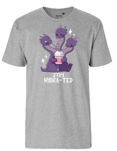 Stay Hydra-ted - hydra, schlange, lindwurm, drache, wasser, hydrated - Fairtrade T-Shirt