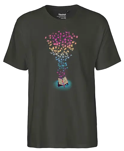Origami of Books - buch, book, origami, kranich, träume, drms - Fairtrade T-Shirt